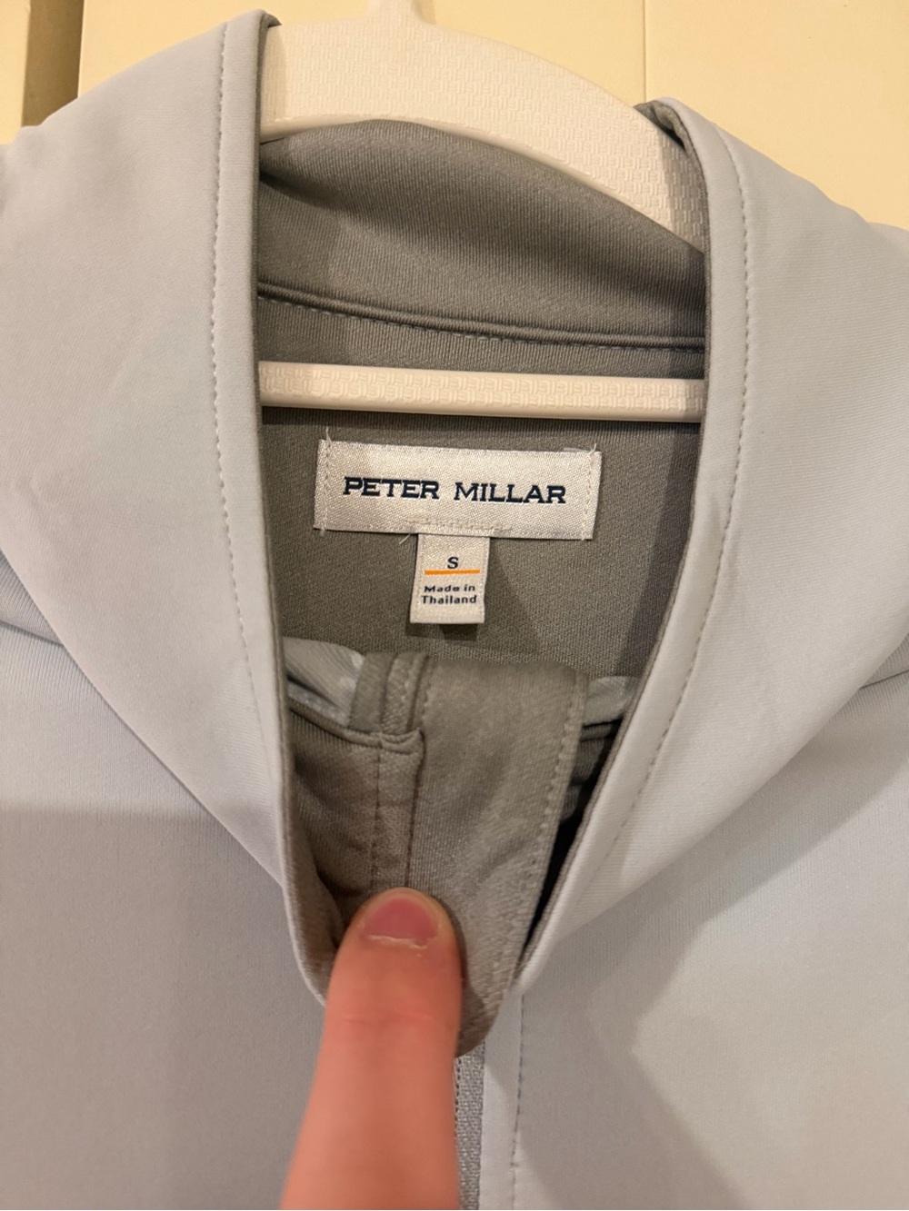 NWOT Peter Millar Pale Gray Half-Zip Pullover TCU logo - Picture 4 of 4